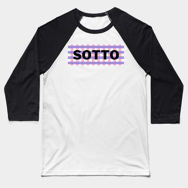 Purple Checkered Sotto Surname Baseball T-Shirt by aybe7elf